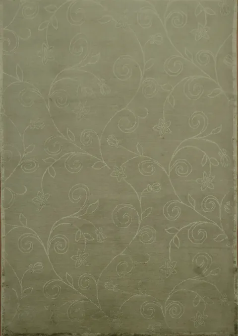 Elegant Olive Green Nepalese Oriental Area Rug 6x9