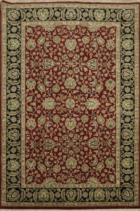 Vintage Style Red, Black, and Gold Accents Area Rug 6x9
