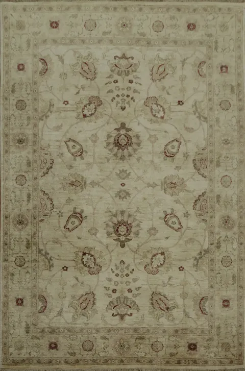 Classic Beige Ziegler Floral Area Rug 6x9