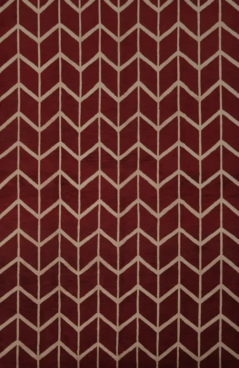Modern Red Chevron Moroccan Large Rug 10x14 for Home Decor