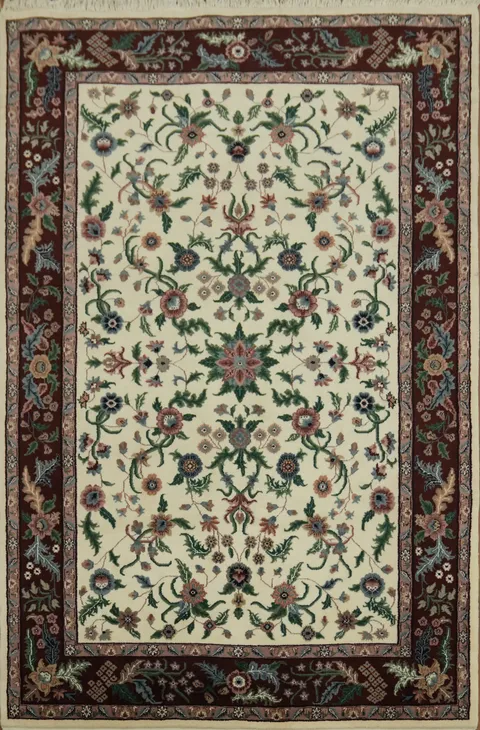 Elegant Floral Kashan Oriental Area Rug 6x9
