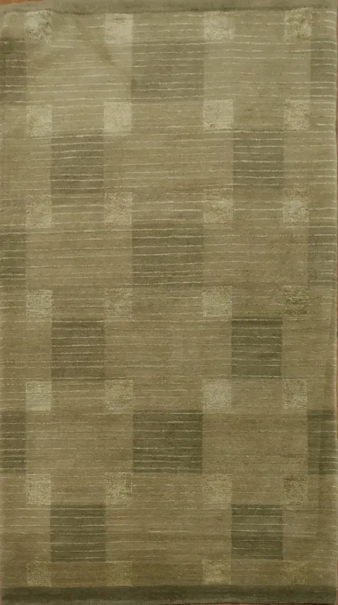 Contemporary Olive Green Nepalese Oriental Rug 3x5