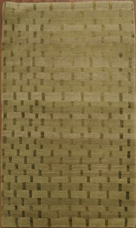 Modern Olive Green Nepalese Oriental Rug 3x5