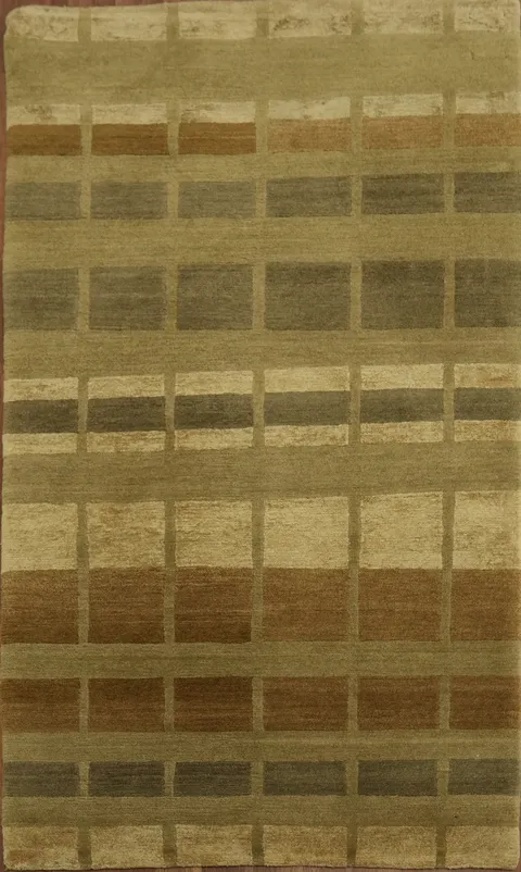 Elegant Earth-Toned Nepalese Oriental Rug 3x5