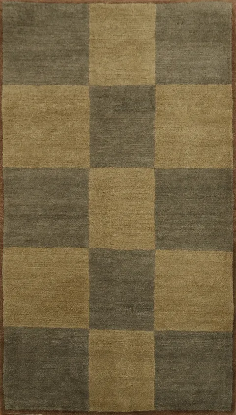 Classic Style Checkered Nepalese Oriental Rug 3x5