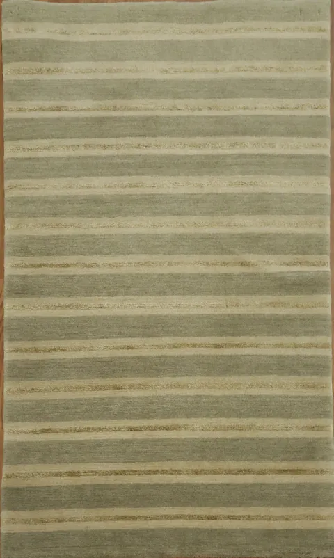 Elegant Earth-Toned Stripes: Nepalese Oriental Rug 3x5