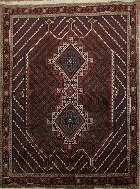 Vegetable Dye Geometric Tribal Sirjan Persian Area Rug 5x6