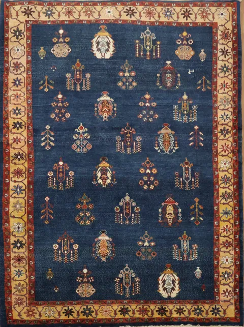 Fine Zolanvari Vegetable Dye Gabbeh Qashqai Persian Rug 5x7