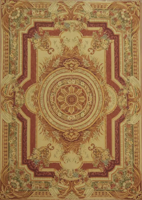 Vintage Elegance: Enhance Your Space with Aubusson Tapestries Medallion Rug 10x14