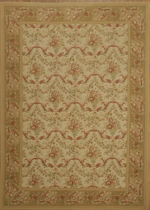 Intricate Floral Aubusson Tapestry Chinese Large Rug 10x14