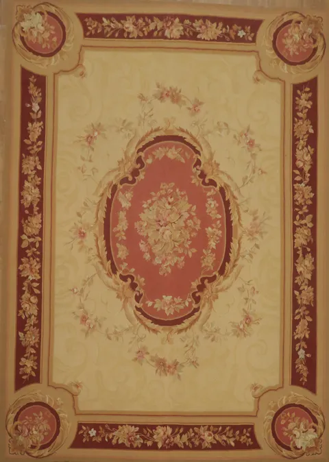 Sophisticated Chinese Large Aubusson Tapestries Area Rug in Warm Earthy Shades 10x14