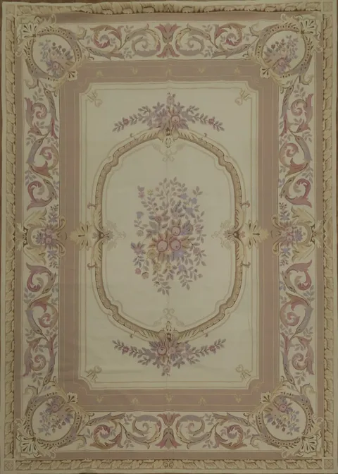 Chinese Artisan Large Rug Featuring Victorian Floral and Scrollwork Motifs 10x14