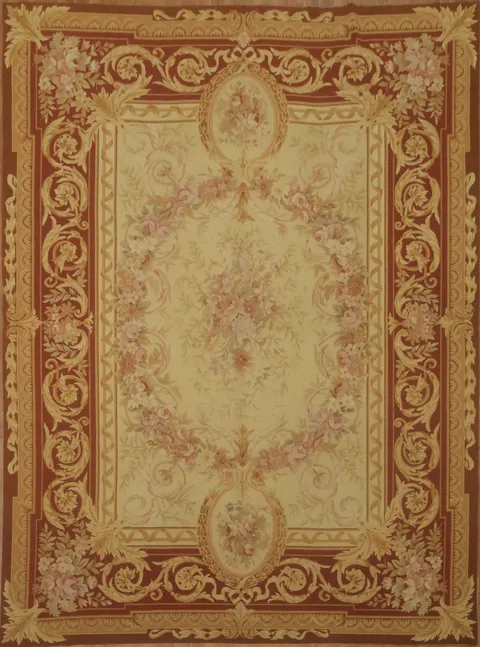 Chinese Antique Style Aubusson Tapestries Rug Enhancing Timeless Elegance Area Rug 9x12