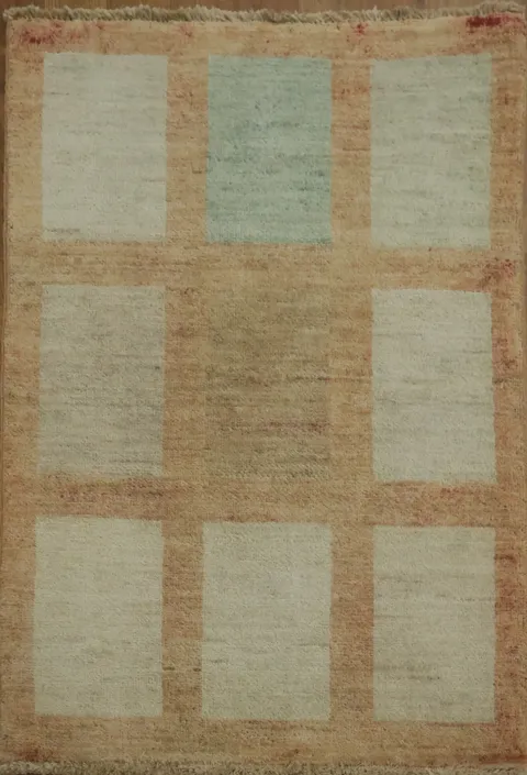 Grid Pattern Gabbeh Kashkoli Accent Rug 2x3