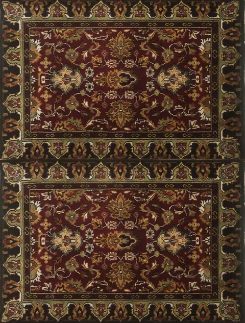 Elegant Traditional Pair Of Agra Floral Foyer Rug 2x3