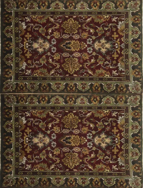 Pair of Luxurious Deep Burgundy Agra Rug 2x3