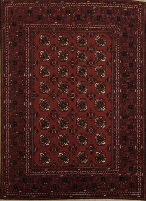 Geometric Tribal Balouch Afghan Area Rug 8x11