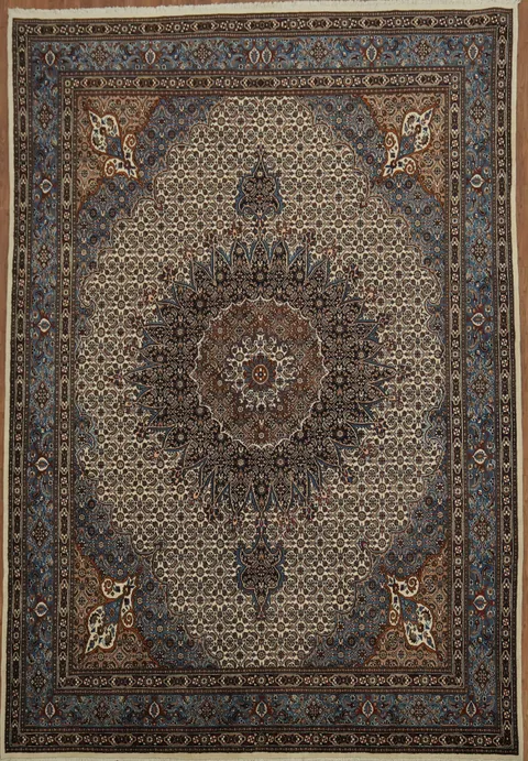 Richly Detailed Mood Area Rug Featuring Floral and Geometric Patterns 8x12