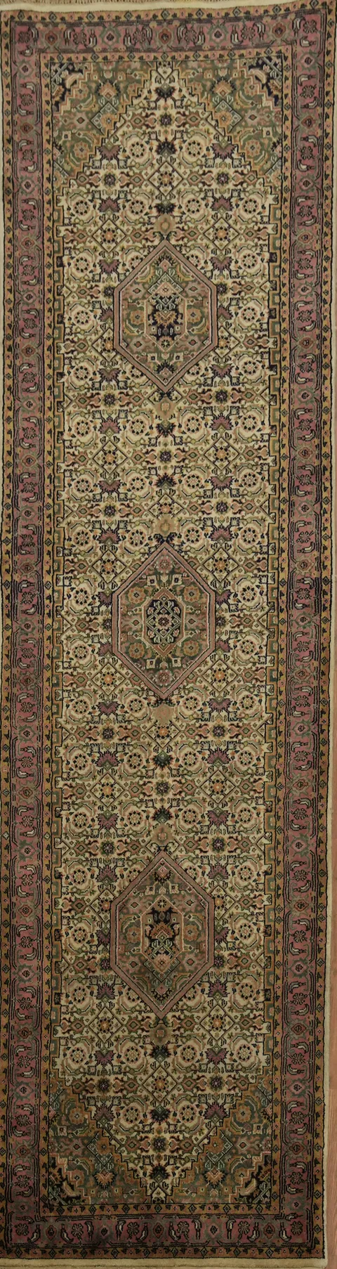 Oriental Wool Bidjar Runner Rug Geometric 3x10