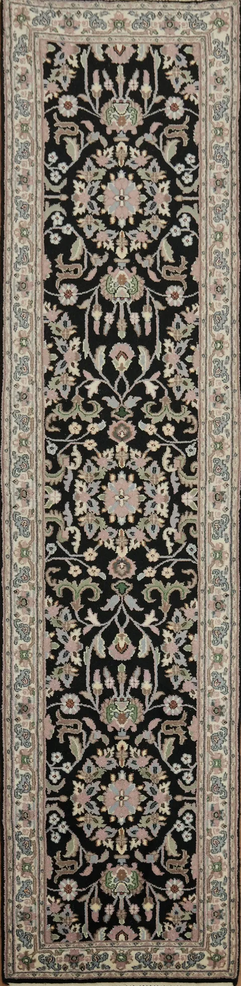 Elegant Floral Motif Kashan Oriental Runner Rug 3x10