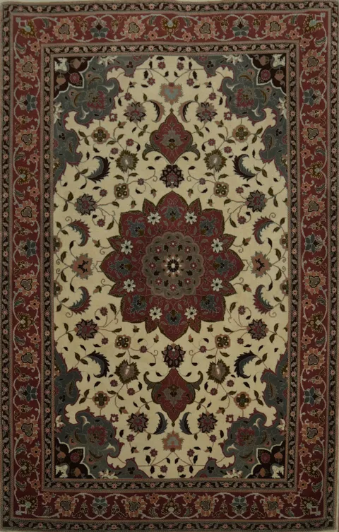 Luxurious Fine Floral Persian Tabriz Area Rug 3x5