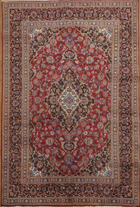 Intricate Medallion Mashad Persian Floral Area Rug 6x10