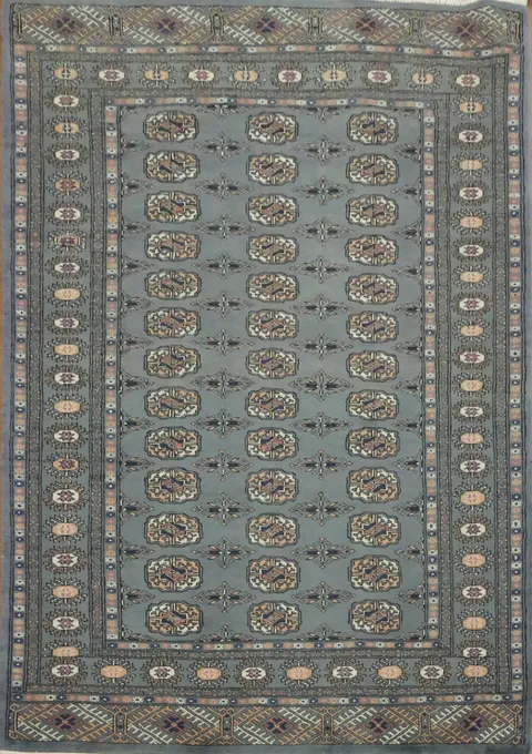 Stunning Blue Oriental Bokhara Area Rug 4x6