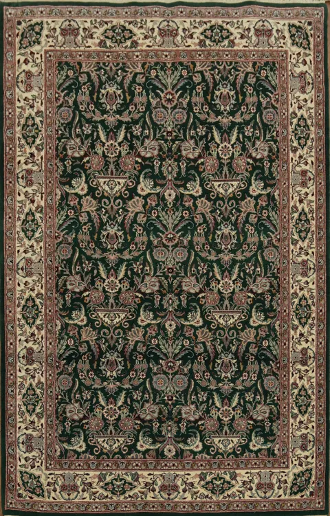 Traditional Luxury Green Chinese Rug with Detailed Patterns for Sophisticated Spaces 4x6