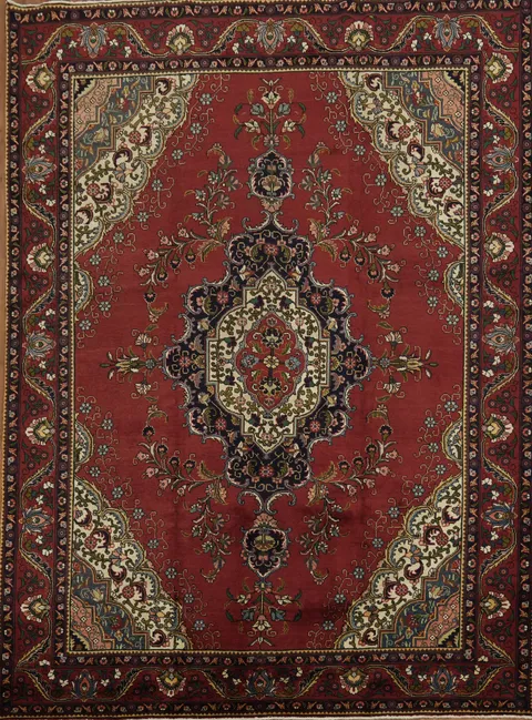 Elegant Vintage Red Tabriz Persian Area Rug 10x13