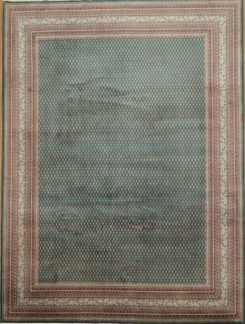 Luxe Style: Forest Green Traditional Botemir Large Rug 9'x12'