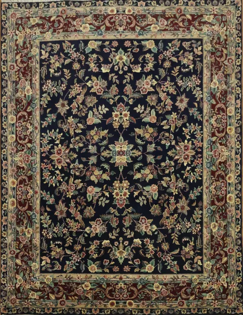 Luxurious Black Traditional Aubusson Oriental Area Rug 8x10