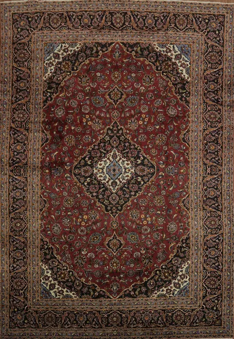 Elegant Red Kashan Persian Area Rug 9x14