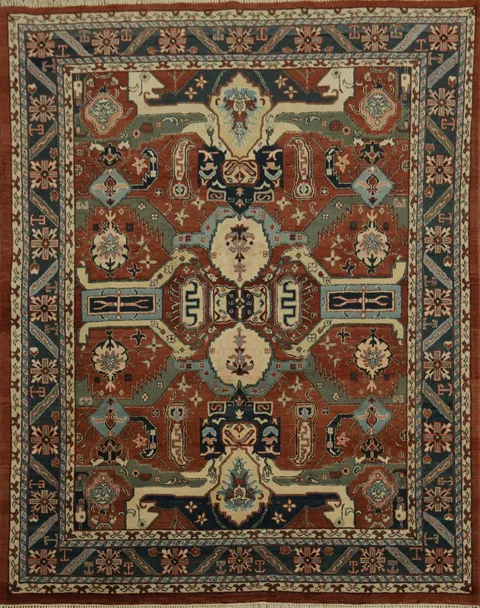 Traditional Classic Vegetable-Dye Traditional Heriz Persian Area Rug 8x10