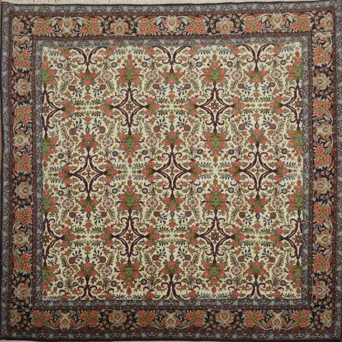 Elegant Floral Traditional Vegetable-Dye Bidjar Persian Area Rug 7x7