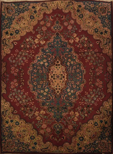 Exquisite Medallion Traditional Mashad Persian Area Rug 7x9