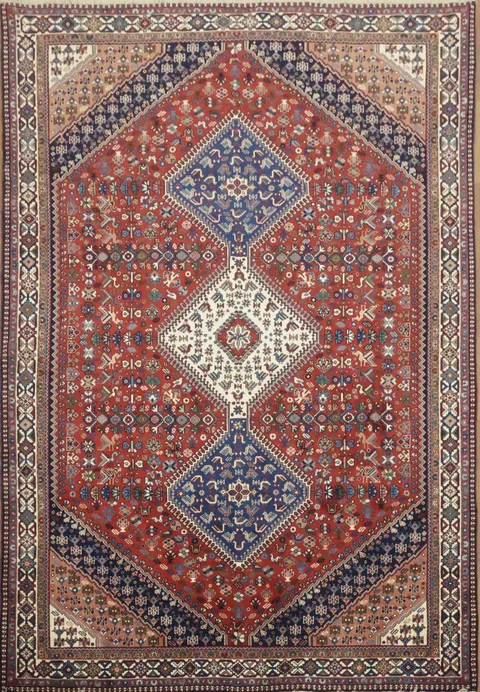 Elegant Vegetable-Dye Yalameh Persian Area Rug 7x10