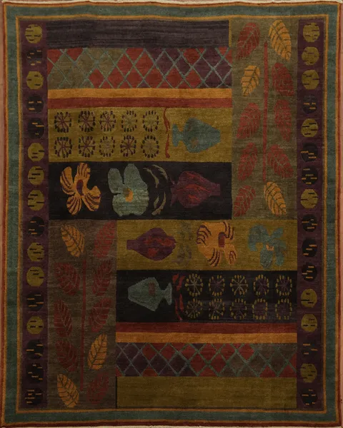 Intricately Designed Gabbeh Oriental Area Rug 8x10