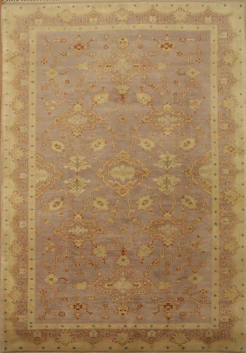 Luxurious Hand-Knotted Vegetables Dye Oushak Turkish Area Rug 7x10