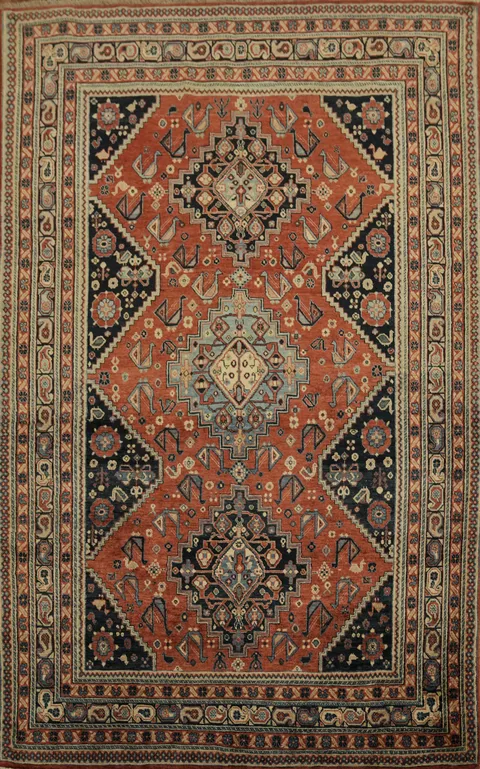 Elegant Classic Shiraz Tribal Persian Rug 6x9