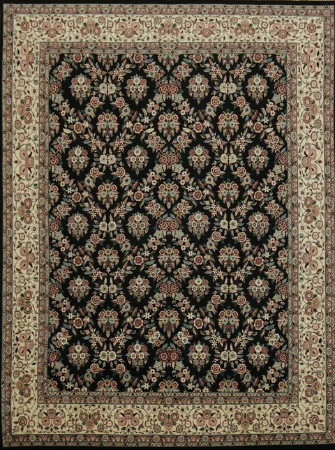 Elegant Floral Motif Tabriz Oriental Area Rug 9x12