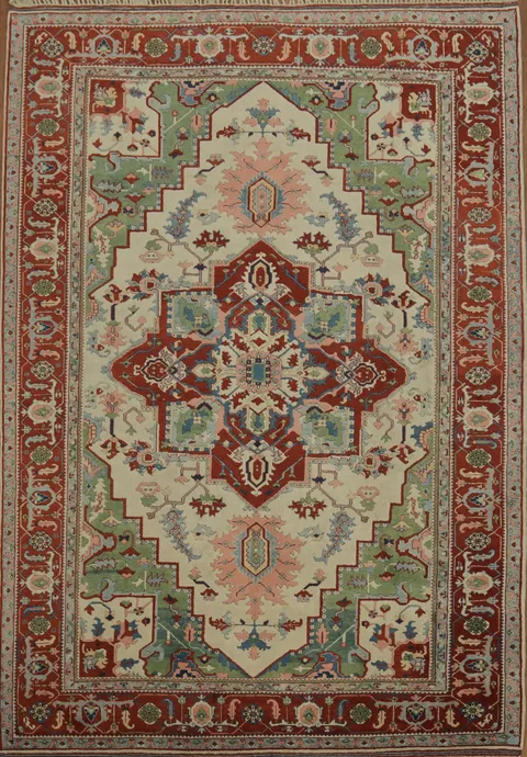 Traditional Vegetable-Dye Oushak Oriental Area Rug 8x12