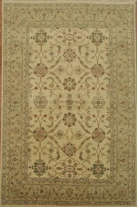 Elegant Floral Patterned Oushak Oriental Area Rug 6x9