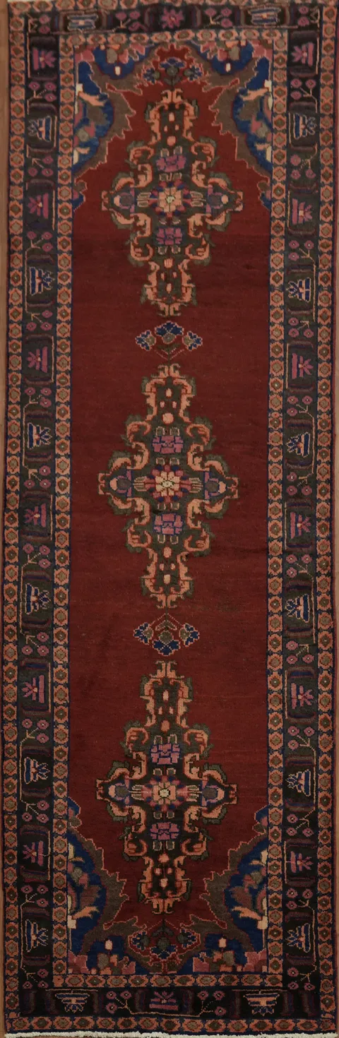 Vintage Tabriz Persian Runner Rug 3x10