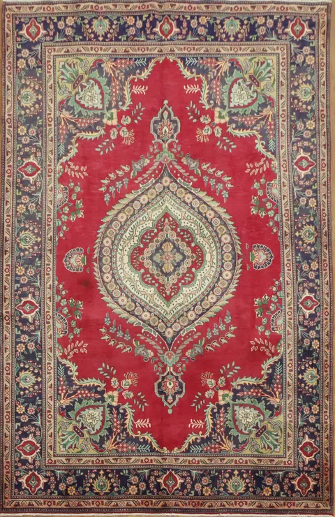 Elegant Red Tabriz Persian Area Rug 6x10