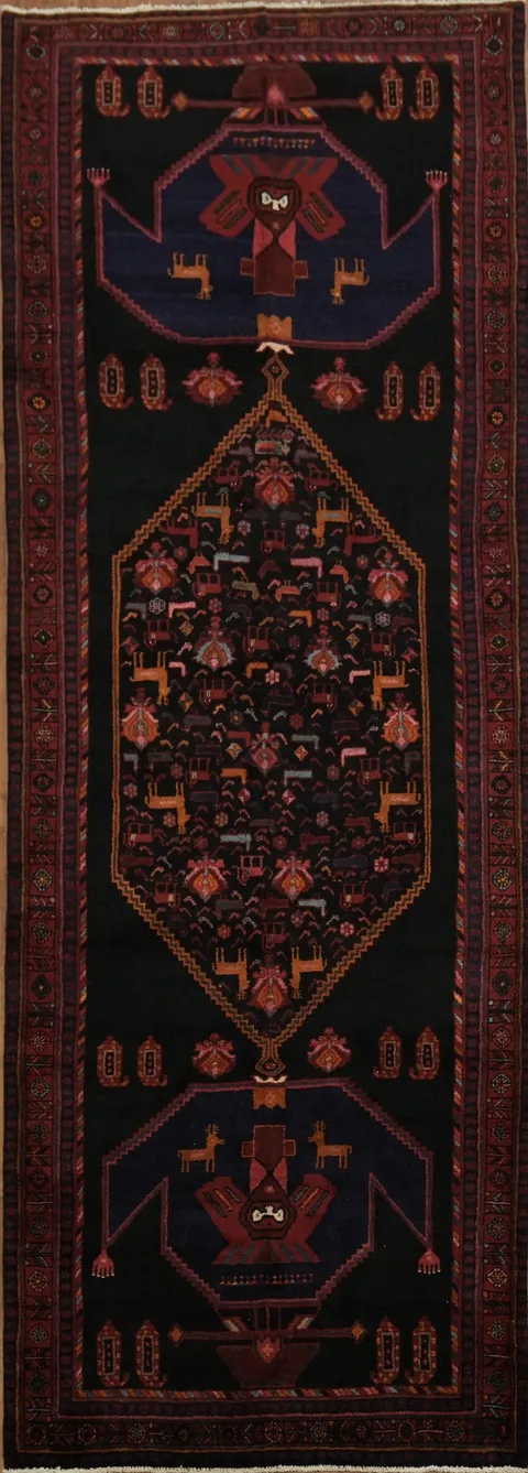 Exquisite Black and Red Area Rug 5x13