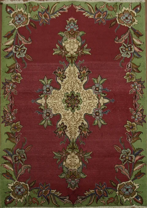 Decorative Floral Vintage Wool Rug 5x7