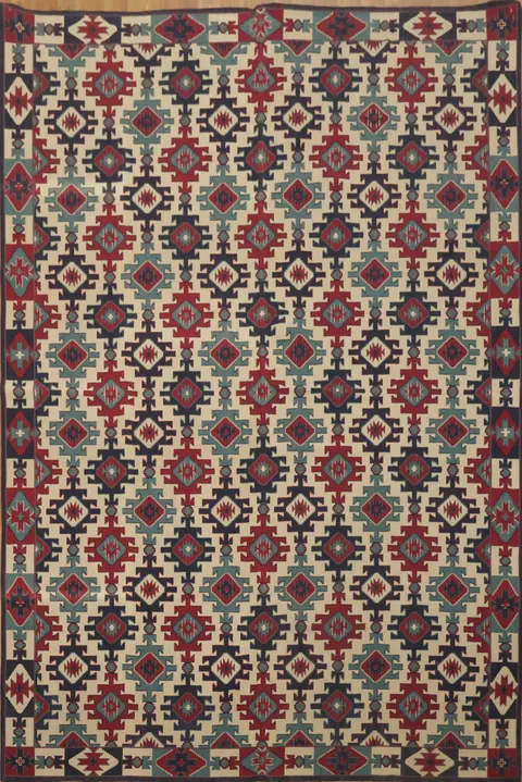 Enchanting Geometric Patterns Needle Point Rug for Modern Home Decor 6x9
