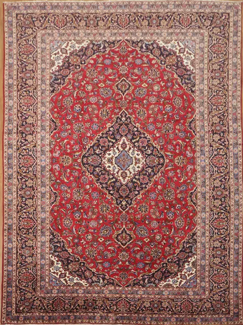Authentic Persian Kashan Persian Area Rug 10x13