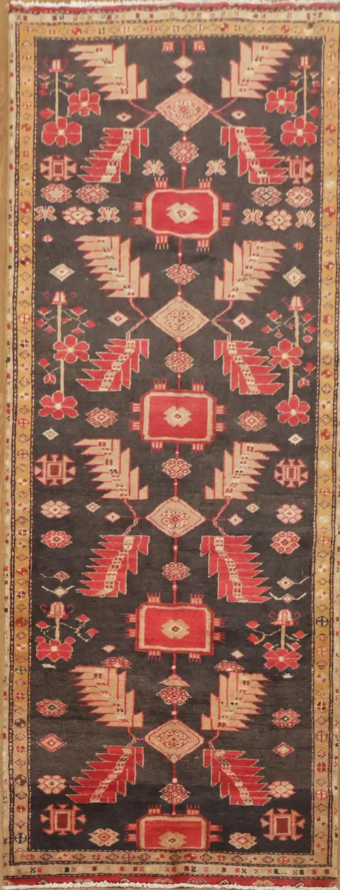Traditional Decorative Geometric Meshkin Runner Rug 3x9