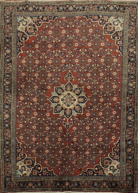 Vintage Vegetable Dye Bidjar Persian Rug 5x6